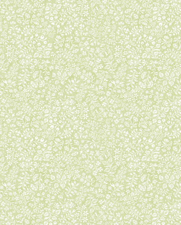 New White Flowers on Green Flat Wrap