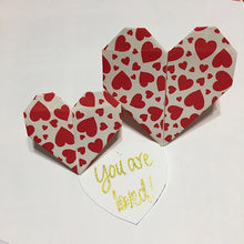 Load image into Gallery viewer, Free Download: Origami Standing Heart  Note and Place Holder Instructions